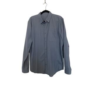 Lululemon Commission Long Sleeve Button Down Shirt Mens XL Heather Blue Grey